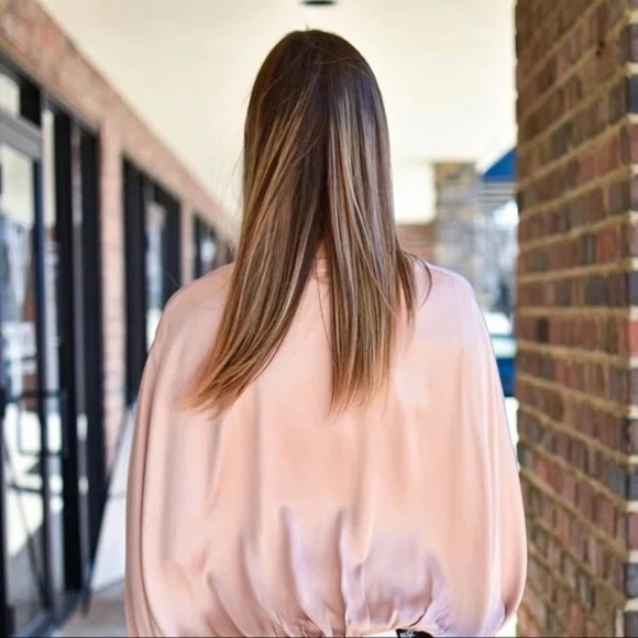 Jonathan Simkhai Audrey Fluid Satin Button-Up Blouse Cape NWT - Picture 4 of 13